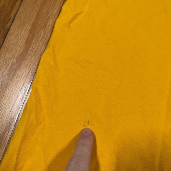 Vintage LSU Tigers T Shirt Large Mens Yellow Nike Team Center Swoosh Graphic Y2K - Picture 10 of 10